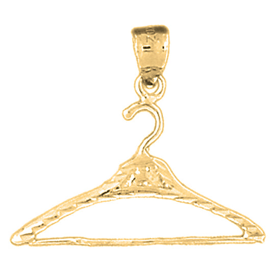 Yellow Gold-plated Silver Clothes Hanger Pendant