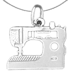 Colgante de máquina de coser de plata de ley (bañado en rodio o oro amarillo)