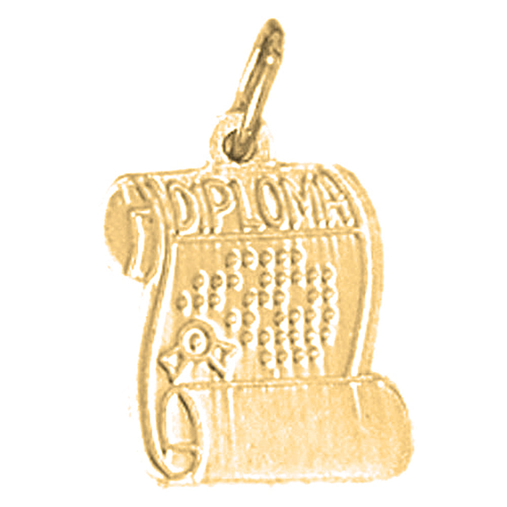 Yellow Gold-plated Silver Diploma Pendant