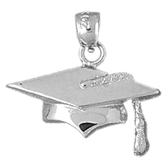 Sterling Silver Granduation Cap, Hat Pendant