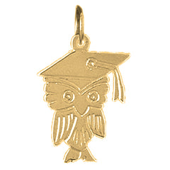 Yellow Gold-plated Silver Eduation Owl Pendant