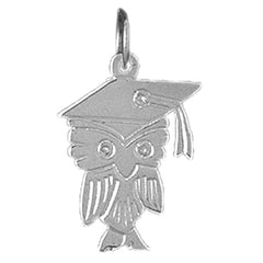 Sterling Silver Eduation Owl Pendant
