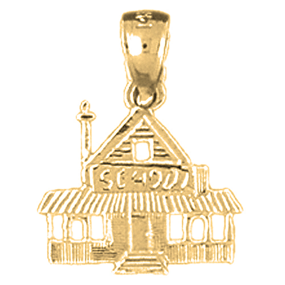 Yellow Gold-plated Silver School Pendant