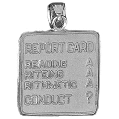 Sterling Silver Report Card Pendant