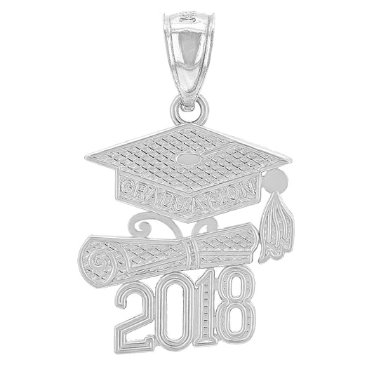 Sterling Silver Graduation Cap, Diploma