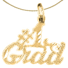Sterling Silver #1 Grad Pendant (Rhodium or Yellow Gold-plated)