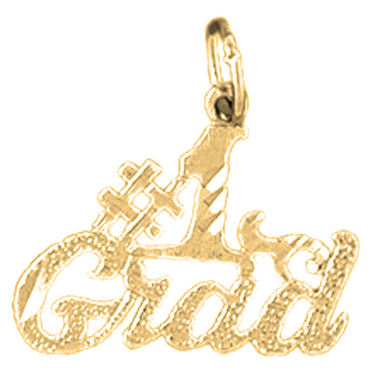 Yellow Gold-plated Silver #1 Grad Pendant