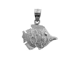 Sterling Silver Tropical Angelfish Pendant