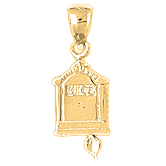 Yellow Gold-plated Silver Cuckooo Clock Pendant