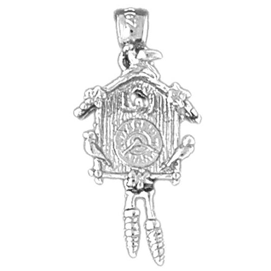 Sterling Silver D/C Cuckoo Clock Pendant