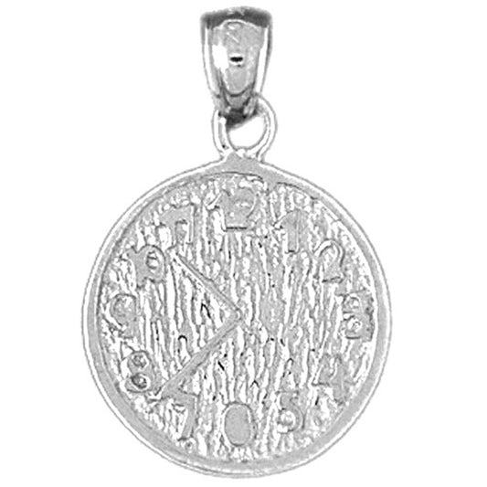 Sterling Silver Clock Pendant