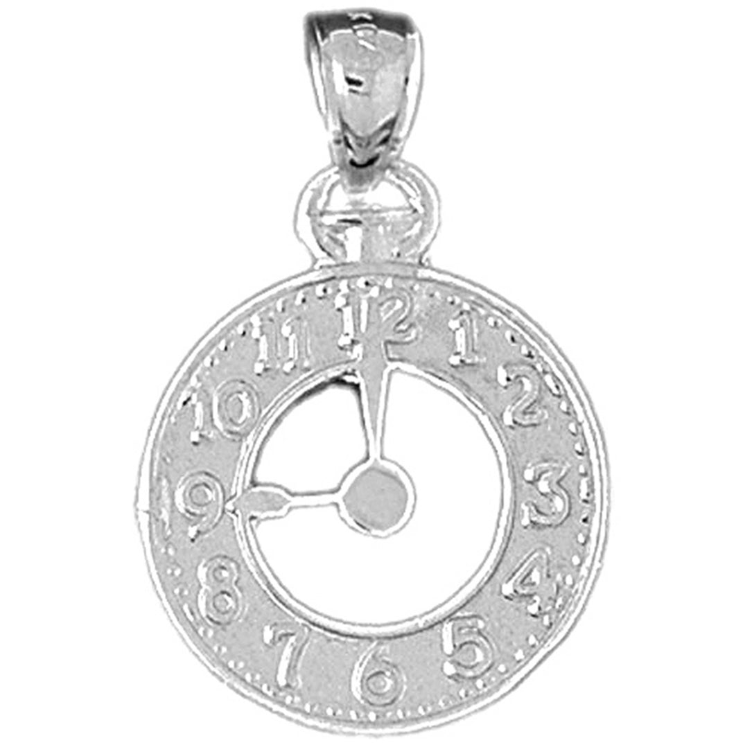 Sterling Silver Clock Pendant