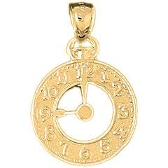 Yellow Gold-plated Silver Clock Pendant