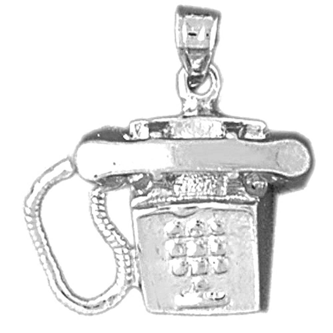 Sterling Silver Telephone Pendant