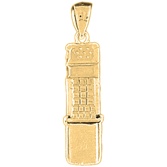 Yellow Gold-plated Silver Moveable Cellular Phone Pendant