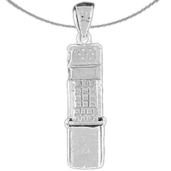 Sterling Silver Moveable Cellular Phone Pendant (Rhodium or Yellow Gold-plated)