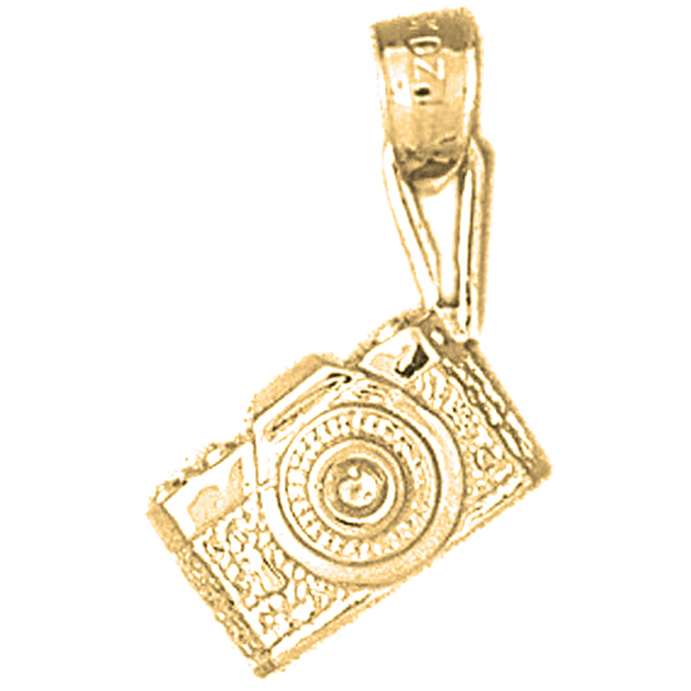 Yellow Gold-plated Silver 3D Microscope Pendant