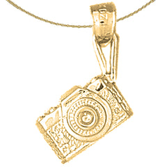 Sterling Silver 3D Microscope Pendant (Rhodium or Yellow Gold-plated)