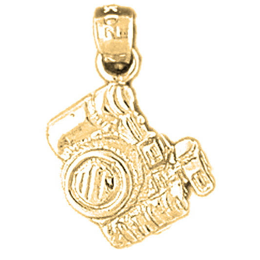 Yellow Gold-plated Silver 3D Camera Pendant