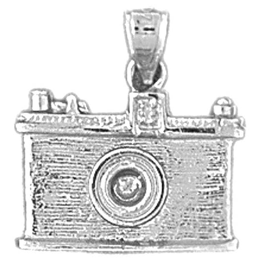Sterling Silver 3D Camera Pendant