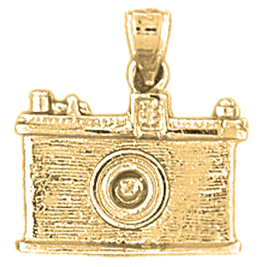 Yellow Gold-plated Silver 3D Camera Pendant