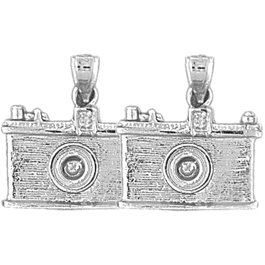 Sterling Silver 18mm 3D Camera Earrings