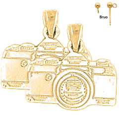 14K or 18K Gold 3D Camera Earrings