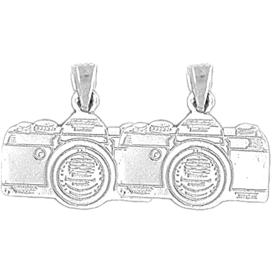 Sterling Silver 17mm 3D Camera Earrings
