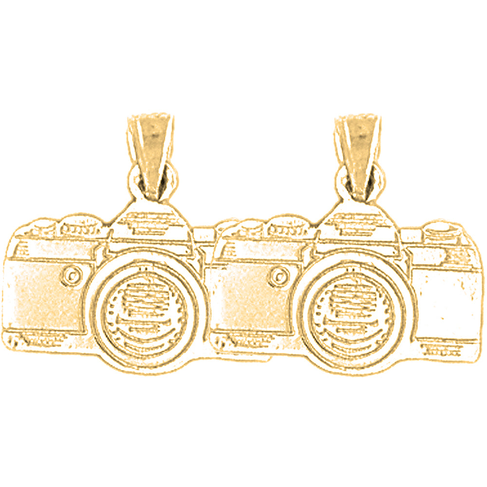 14K or 18K Gold 17mm 3D Camera Earrings