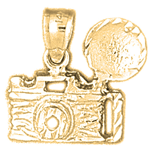 Yellow Gold-plated Silver Camera Pendant