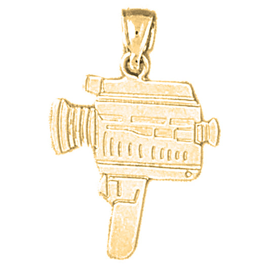 Yellow Gold-plated Silver Camera Pendant