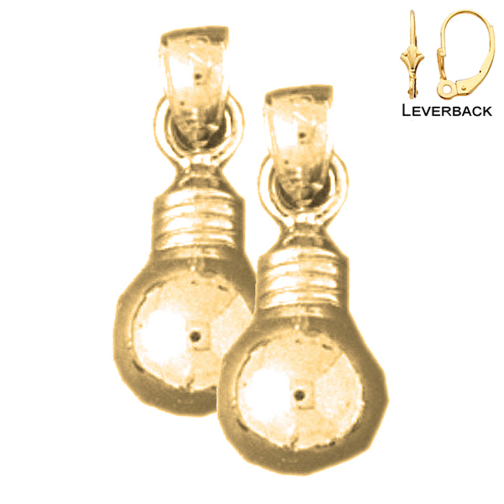 14K or 18K Gold 17mm Light Bulb Earrings
