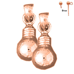 14K or 18K Gold 17mm Light Bulb Earrings