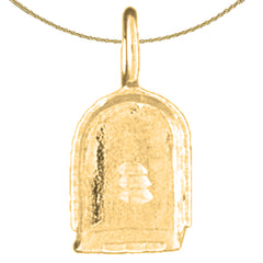 Sterling Silver 3D Dust Pan Pendant (Rhodium or Yellow Gold-plated)