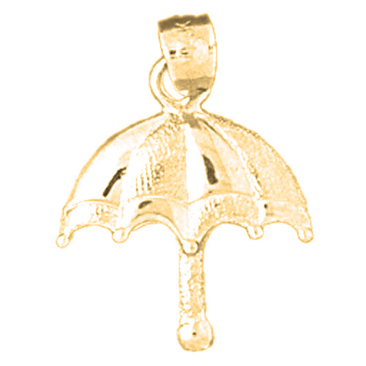 Yellow Gold-plated Silver Umbrella Pendant