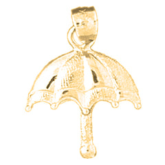 Yellow Gold-plated Silver Umbrella Pendant