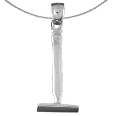 Sterling Silver Pick Ax Pendant (Rhodium or Yellow Gold-plated)