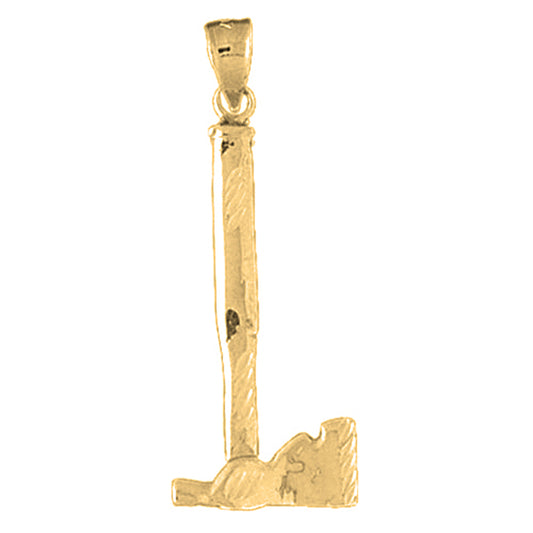 Yellow Gold-plated Silver Ax Pendant