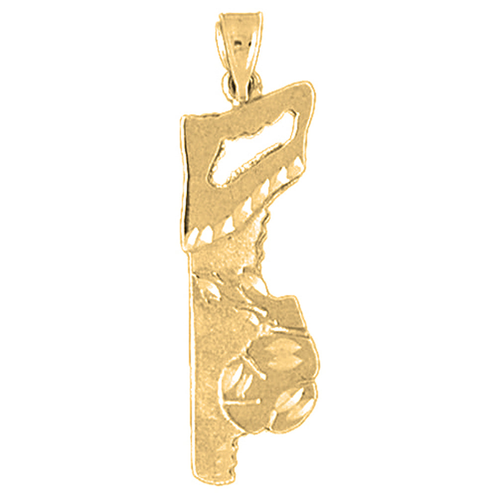 Yellow Gold-plated Silver Saw Pendant