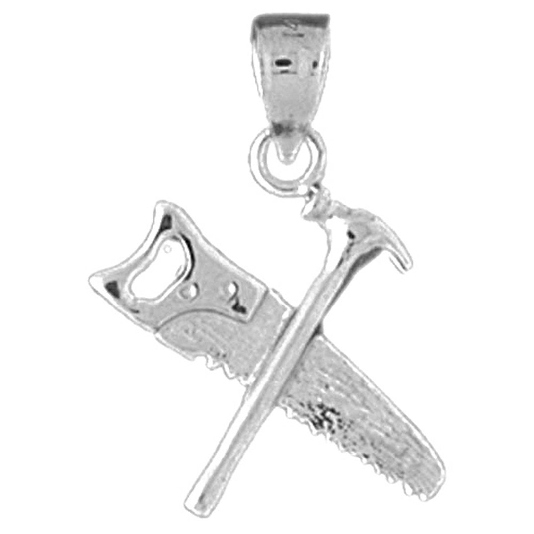Sterling Silver Saw And Hammer Pendant
