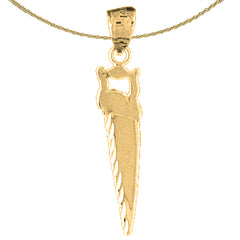 Sterling Silver Saw Pendant (Rhodium or Yellow Gold-plated)