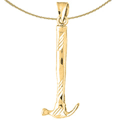 Colgante de martillo de plata de ley (bañado en rodio o oro amarillo)