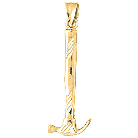 Yellow Gold-plated Silver Hammer Pendant