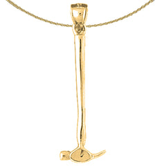 Sterling Silver Hammer Pendant (Rhodium or Yellow Gold-plated)