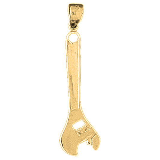 Yellow Gold-plated Silver Adjustable Wrench Pendant