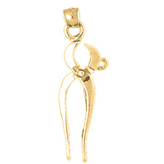 Yellow Gold-plated Silver Plier Pendant
