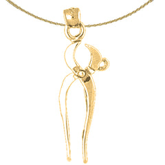 Sterling Silver Plier Pendant (Rhodium or Yellow Gold-plated)