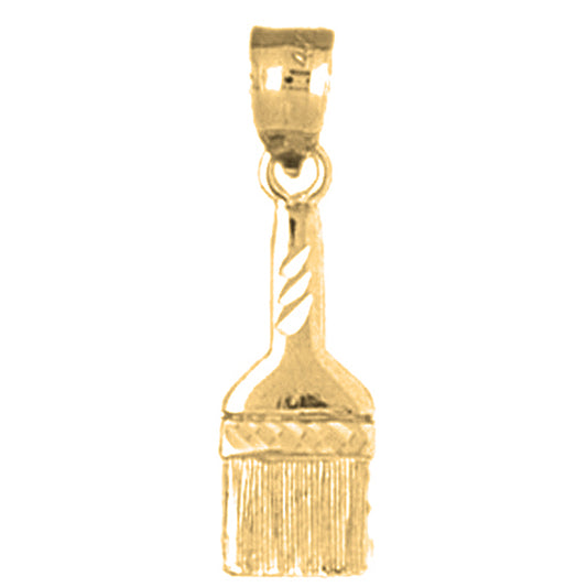 Yellow Gold-plated Silver Paint Brush Pendant