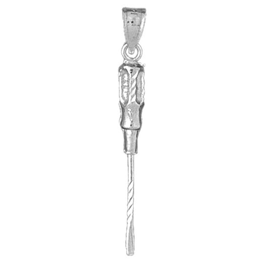 Sterling Silver 3D Screw Driver Pendant