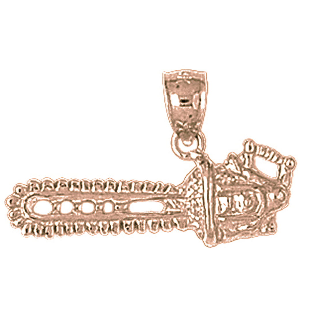 14K or 18K Gold Chain Saw Pendant